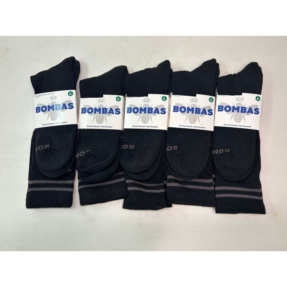 Bombas Men's Black Crew Dress or Casual Socks in Size XL. Brand New. 5 pair.